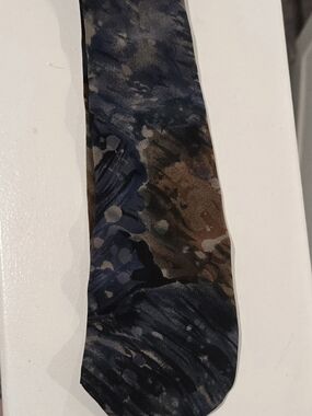 Westburrys Men's Abstract Pattern Silk Tie - Blue Brown